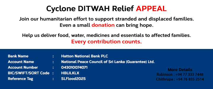 NPC Appeals for Support as Cyclone Ditwah Devastates Sri Lanka